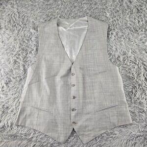 SuitSupply Mens 52 Light Grey Vitale Barberis Canonico Wool Ferrara Suit Vest